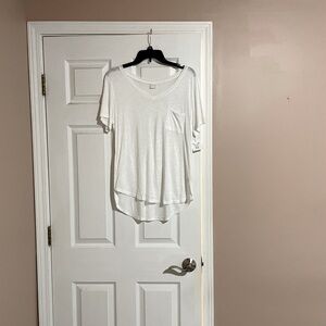 New White V-Neck Top